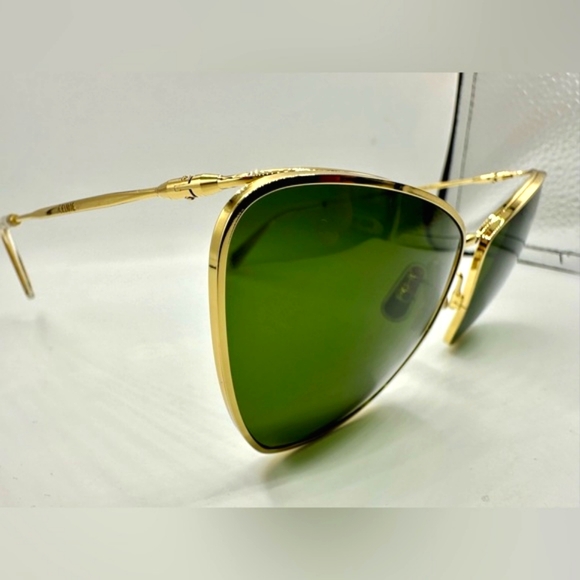 Celine Gold Metal Cat Eye Sunglasses Authentic Model cl40069u 30n 61 16140 3 - Picture 2 of 16